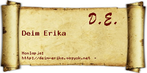 Deim Erika névjegykártya